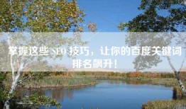 掌握这些 SEO 技巧，让你的百度关键词排名飙升！