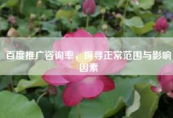 百度推广咨询率，探寻正常范围与影响因素