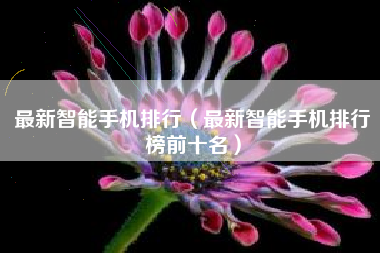 最新智能手机排行（最新智能手机排行榜前十名）